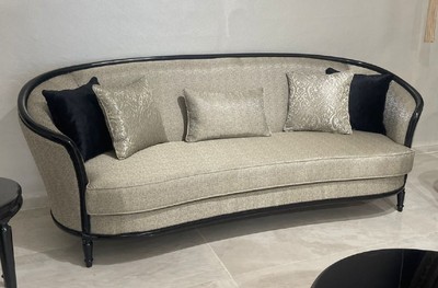 Casa Padrino sofá barroco de lujo oro / negro - Sofá de salón de estilo barroco - Muebles de salón estilo barroco - Muebles de lujo estilo barroco - Muebles barrocos - Noble y Magnífico