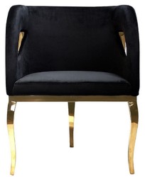 Casa Padrino luxury velvet armchair black / gold 78 x 55 x H. 59 cm - Living room armchair - Hotel armchair - Luxury living room furniture - Living room furnishings - Luxury furnishings