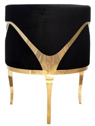 Casa Padrino luxury velvet armchair black / gold 78 x 55 x H. 59 cm - Living room armchair - Hotel armchair - Luxury living room furniture - Living room furnishings - Luxury furnishings