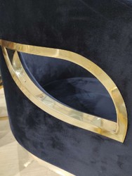 Casa Padrino luxury velvet armchair black / gold 78 x 55 x H. 59 cm - Living room armchair - Hotel armchair - Luxury living room furniture - Living room furnishings - Luxury furnishings