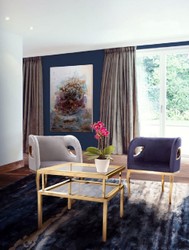 Casa Padrino luxury velvet armchair blue / gold 78 x 55 x H. 59 cm - Living room armchair - Hotel armchair - Luxury living room furniture - Living room furnishings - Luxury furnishings