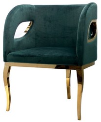 Casa Padrino luxury velvet armchair green / gold 78 x 55 x H. 59 cm - Living room armchair - Hotel armchair - Luxury living room furniture - Living room furnishings - Luxury furnishings