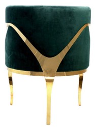 Casa Padrino luxury velvet armchair green / gold 78 x 55 x H. 59 cm - Living room armchair - Hotel armchair - Luxury living room furniture - Living room furnishings - Luxury furnishings