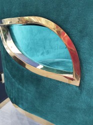 Casa Padrino luxury velvet armchair green / gold 78 x 55 x H. 59 cm - Living room armchair - Hotel armchair - Luxury living room furniture - Living room furnishings - Luxury furnishings