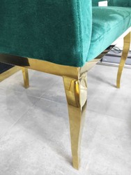 Casa Padrino luxury velvet armchair green / gold 78 x 55 x H. 59 cm - Living room armchair - Hotel armchair - Luxury living room furniture - Living room furnishings - Luxury furnishings