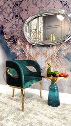 Casa Padrino luxury velvet armchair green / gold 78 x 55 x H. 59 cm - Living room armchair - Hotel armchair - Luxury living room furniture - Living room furnishings - Luxury furnishings