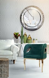 Casa Padrino luxury velvet armchair green / gold 78 x 55 x H. 59 cm - Living room armchair - Hotel armchair - Luxury living room furniture - Living room furnishings - Luxury furnishings