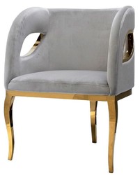 Casa Padrino luxury velvet armchair gray / gold 78 x 55 x H. 59 cm - Living room armchair - Hotel armchair - Luxury living room furniture - Living room furnishings - Luxury furnishings