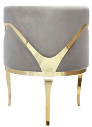 Casa Padrino luxury velvet armchair gray / gold 78 x 55 x H. 59 cm - Living room armchair - Hotel armchair - Luxury living room furniture - Living room furnishings - Luxury furnishings