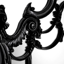 Prunkvoller Luxus Barock Mahagoni Wandspiegel Schwarz