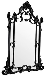 Prunkvoller Luxus Barock Mahagoni Wandspiegel Schwarz