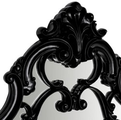 Prunkvoller Luxus Barock Mahagoni Wandspiegel Schwarz