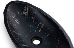 Casa Padrino luxury washbasin bowl black / white / blue 60.9 x 29.7 x H. 11.9 cm - Handmade concrete washbasin - Luxury bathroom accessories Casa Padrino luxury washbasin bowl black / white / blue 60.9 x 29.7 x H. 11.9 cm - Handmade concrete washbasin - Luxury bathroom accessories