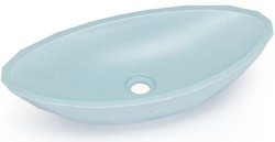 Casa Padrino lavabo de lujo azul claro 60,9 x 29,7 x A. 11,9 cm - Lavabo de hormigón hecho a mano - Accesorios de baño de lujo
