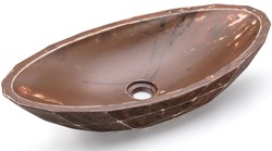 Casa Padrino lavabo de lujo marrón / blanco 60,9 x 29,7 x A. 11,9 cm - Lavabo de hormigón hecho a mano - Accesorios de baño de lujo