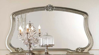 Prunkvoller Luxus Barock Spiegel Wandspiegel Silber