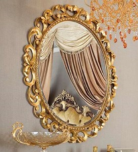 Casa Padrino luxury baroque wall mirror gold - Round baroque style mirror - Italian baroque bedroom mirror - Luxury quality - Made in Italy