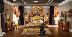 Casa Padrino luxury baroque wall mirror gold - Round baroque style mirror - Italian baroque bedroom mirror - Luxury quality - Made in Italy