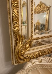 Casa Padrino specchio barocco oro / crema bianco - Specchio da parete fatto a mano in stile barocco con decorazioni eleganti e figure di angeli decorativi - Mobili barocchi - Nobili e magnifici