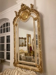 Casa Padrino specchio barocco oro / crema bianco - Specchio da parete fatto a mano in stile barocco con decorazioni eleganti e figure di angeli decorativi - Mobili barocchi - Nobili e magnifici