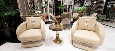 Casa Padrino Luxus Beistelltisch Braun / Grau / Gold - Runder Wohnzimmer Beistelltisch - Wohnzimmer Möbel - Hotel Möbel - Luxus Möbel
