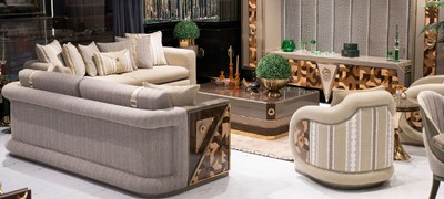 Casa Padrino Luxus Beistelltisch Braun / Grau / Gold - Runder Wohnzimmer Beistelltisch - Wohnzimmer Möbel - Hotel Möbel - Luxus Möbel