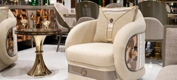 Casa Padrino luxury side table brown / gray / gold - Round living room side table - Living room furniture - Hotel furniture - Luxury furniture