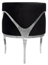 Casa Padrino sillón de terciopelo de lujo negro / plata 78 x 55 x A. 59 cm - Sillón de salón - Muebles de salón - Muebles de hotel - Muebles de lujo - Interiores de salón - Interiores de lujo