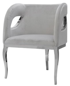 Casa Padrino luxury velvet armchair gray / silver 78 x 55 x H. 59 cm - Living room armchair - Hotel armchair - Luxury living room furniture - Living room furnishings - Luxury furnishings