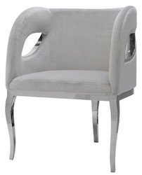 Casa Padrino luxury velvet armchair gray / silver 78 x 55 x H. 59 cm - Living room armchair - Hotel armchair - Luxury living room furniture - Living room furnishings - Luxury furnishings