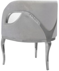 Casa Padrino luxury velvet armchair gray / silver 78 x 55 x H. 59 cm - Living room armchair - Hotel armchair - Luxury living room furniture - Living room furnishings - Luxury furnishings