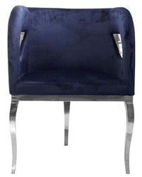 Casa Padrino luxury velvet armchair blue / silver 78 x 55 x H. 59 cm - Living room armchair - Hotel armchair - Luxury living room furniture - Living room furnishings - Luxury furnishings