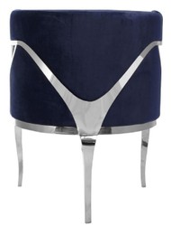 Casa Padrino luxury velvet armchair blue / silver 78 x 55 x H. 59 cm - Living room armchair - Hotel armchair - Luxury living room furniture - Living room furnishings - Luxury furnishings