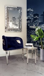Casa Padrino luxury velvet armchair blue / silver 78 x 55 x H. 59 cm - Living room armchair - Hotel armchair - Luxury living room furniture - Living room furnishings - Luxury furnishings
