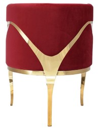 Casa Padrino luxury velvet armchair red / gold 78 x 55 x H. 59 cm - Living room armchair - Hotel armchair - Luxury living room furniture - Living room furnishings - Luxury furnishings
