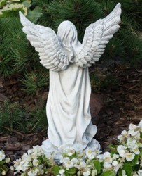 Jugendstil Garten Terrassen Deko Skulptur Engel Grau