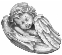 Casa Padrino sculpture décorative Art Nouveau ange gris 13 x 9 x H. 7 cm - Figure décorative élégante en pierre - Décoration de salon - Décoration de jardin