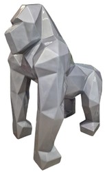 Casa Padrino luxury designer decorative sculpture gorilla monkey gray 118 x 78 x H. 128 cm - Huge garden sculpture - XXL decorative sculpture - Abstract luxury XXL animal figure