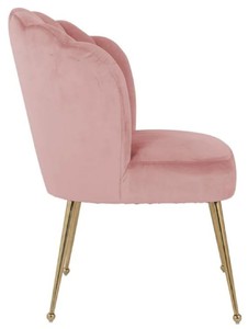 Casa Padrino Luxus Samt Esszimmer Stuhl Rosa / Gold 66 x 64 x H. 86 cm - Küchenstuhl mit Samtsoff - Esszimmer Möbel - Küchen Möbel - Luxus Möbel