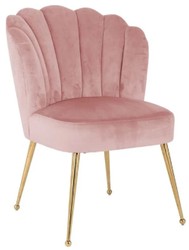 Casa Padrino luxury velvet dining room chair pink / gold 66 x 64 x H. 86 cm - Kitchen chair with velvet fabric - Dining room furniture - Kitchen furniture - Luxury furniture