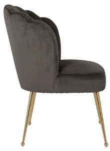 Casa Padrino Luxus Samt Esszimmer Stuhl Grau / Gold 66 x 64 x H. 86 cm - Küchenstuhl mit Samtsoff - Esszimmer Möbel - Küchen Möbel - Luxus Möbel