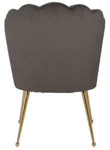 Casa Padrino Luxus Samt Esszimmer Stuhl Grau / Gold 66 x 64 x H. 86 cm - Küchenstuhl mit Samtsoff - Esszimmer Möbel - Küchen Möbel - Luxus Möbel
