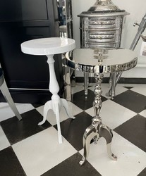 Casa Padrino luxury side table silver Ø 28 x H. 60 cm - Round aluminum table - Living room furniture - Aluminum furniture - Luxury furniture