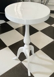 Casa Padrino mesa auxiliar de lujo blanco Ø 28 x A. 60 cm - Mesa redonda de aluminio - Muebles de salón - Muebles de aluminio - Muebles de lujo