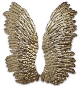 Casa Padrino ali d'angelo decorative murale di lusso oro 44,5 x 4,4 x A. 115,6 cm - Ali decorative in metallo - Accessori decorativi