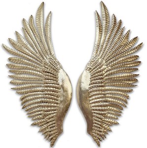 Casa Padrino ailes d'ange de décoration murale de luxe or 41,3 x 5,7 x H. 102,9 cm - Ailes décoratives en métal - Accessoires déco