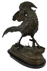 Casa Padrino escultura decorativa de bronce de lujo faisán bronce / negro 69 x 20 x A. 53 cm - Figura de bronce con base de mármol - Figura decorativa - Decoración de escritorio