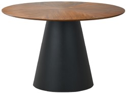Casa Padrino tavolo da pranzo di lusso marrone / nero opaco Ø 120 x A. 75 cm - Tavolo da pranzo rotondo - Mobili per sala da pranzo - Mobili per cucina
