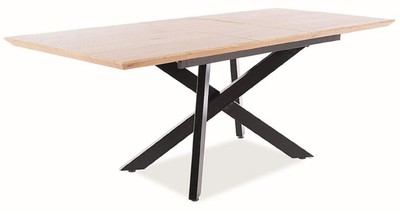 Casa Padrino Luxus Esstisch Naturfarben / Matt Schwarz 160-200 x 90 x H. 76 cm - Ausziehbarer Küchentisch - Esszimmer Möbel - Küchen Möbel - Luxus Möbel