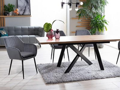 Casa Padrino Luxus Esstisch Naturfarben / Matt Schwarz 160-200 x 90 x H. 76 cm - Ausziehbarer Küchentisch - Esszimmer Möbel - Küchen Möbel - Luxus Möbel